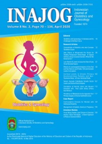 E Jurnal: INAJOG: Indonesian Journal of Obstetrics and Gynecology  Volume 8 No. 2 Tahun 2020